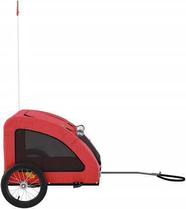 Причіп для собак Gecheer, причіп для собак до 45 кг, транспортувальний причіп для великих собак, складаний причіп для собак, універсальний транспортер для собак для безпечних поїздок (125 x 63 x 66 см, Червоний-2766)