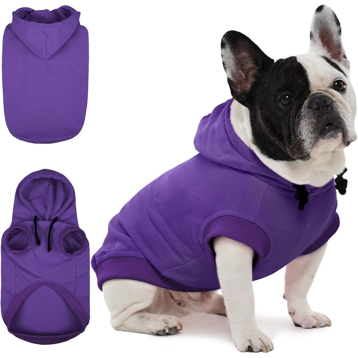 Світшот для собак IECOii з капюшоном, розміри M-4XL, фіолетовий