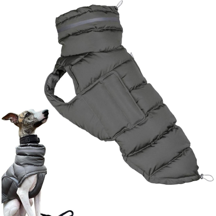 Зимовий теплий куртка для собак, водонепроникний зимовий одяг, тепла куртка від снігу, одяг для тварин, теплий одяг для великих собак, сірий колір