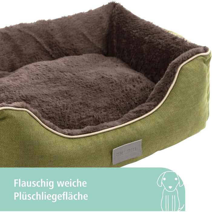 Ліжко для домашніх тварин Kerbl Samuel: м'яке ліжко для собак та котів, сірого кольору, 50x40x15 см, знімний двосторонній подушкою, бавовна, можна прати при 30°C