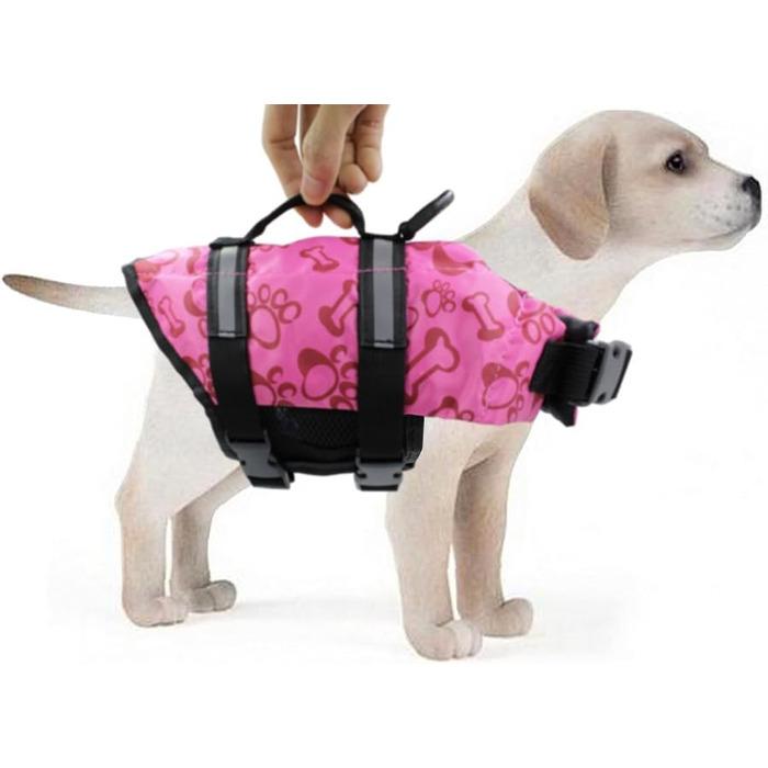 Жилет для собак Snik-S, рожевий, з регульованим поясом та світловідбиваючими смугами, для собак з короткою мордою (Mops, Бульдог, Пудель)