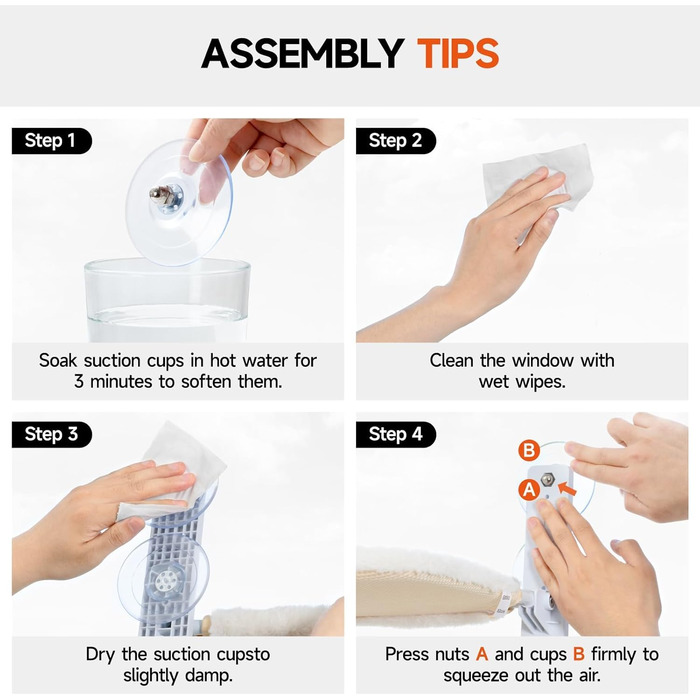 Кішка гамак для вікна MEWOOFUN 54x30 см, розкладний, до 18 кг (сірий, середній)