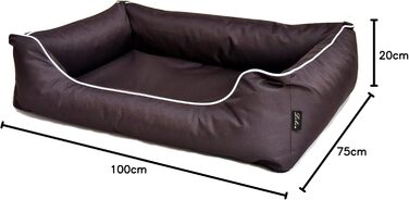 Крісло-ліжко для собак Ebon Paua, чорний, бордовий, бірюзовий, коричневий, бежевий, XXL, темно-коричневий, міцне, водовідштовхувальне, пральне, Made in EU