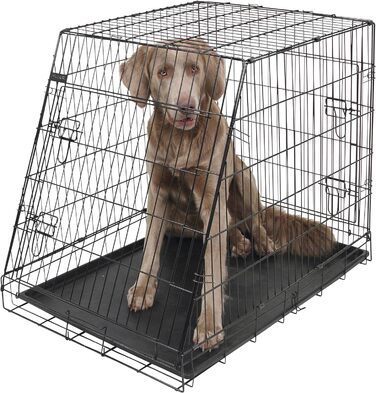 Клітка для транспортування тварин Kerbl складна, металева, 2 двері, 76×54×64 см, чорна