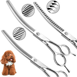 Професійна філірувальна ножиця для собак та котів Profi 7,5 дюймів, нержавіюча сталь 440C, витончення 40%-50%