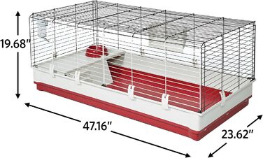 Клітка Midwest Deluxe для кроликів і морських свинок, XL, біло-червона