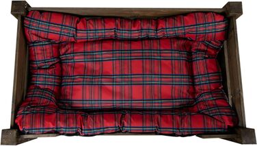 Гіркий корзина для собак Kistenkolli Altes Land Winston XL з дерева та подушкою, 100x60x25 см, вінтажний дизайн, колір палісандр (червоний)