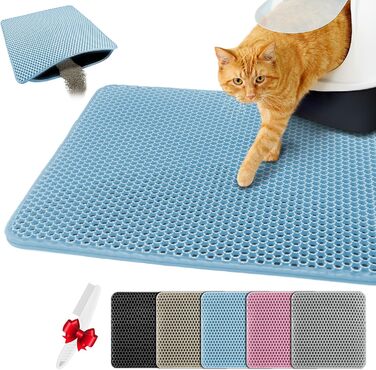 Килимок для котячого туалету Blissstorm Matte 60x90cm з EVA, водонепроникний, антиковзкий, нейтралізує запахи, легко миється, для всіх котів, хакі (також доступний розмір 30x45см)