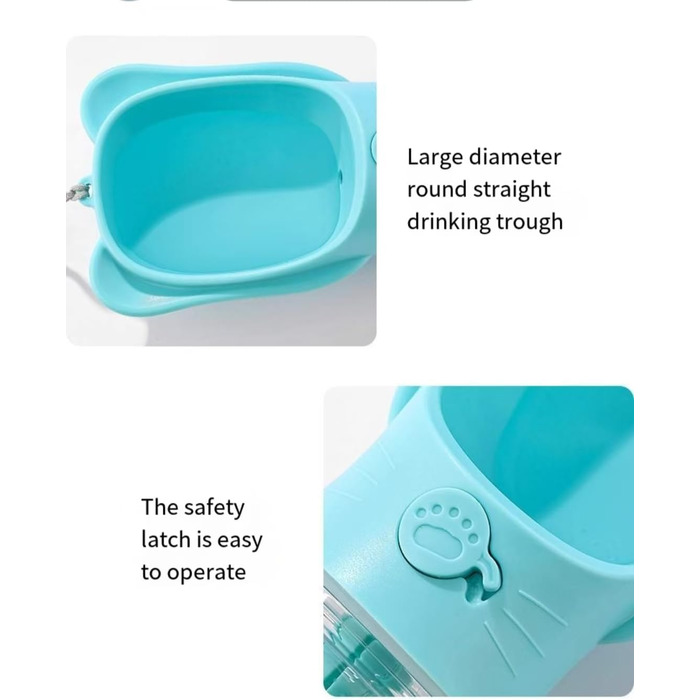 Водяна пляшка для собак з контейнером для корму, портативна, для котів, собак та інших тварин, для прогулянок, походів та подорожей