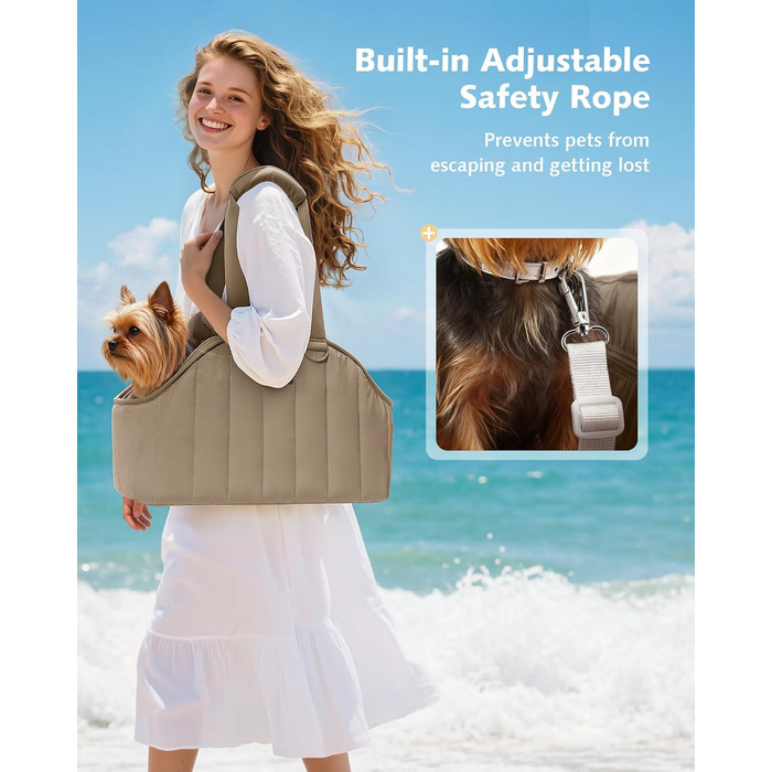 Pecute Сумка-переноска для собак та котів до 4 кг, легка складана переноска для тварин (Хакі)