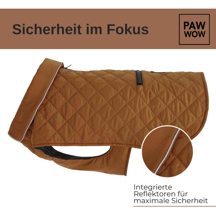 Теплий зимовий одяг для собак | Куртка для собак з захистом живота та застібкою-липучкою, розмір L, коричнева