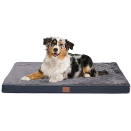Ортопедичне лежанка для собак Преміум класу з піною з ефектом пам'яті, XL, 112x81x8 см, темно-сіра