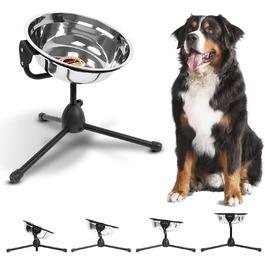 Підвищена годівниця для собак Vexong, регульована висота, неслизька, з нержавіючої сталі, довговічна, знімна, 30 x 8,9 см, 1 шт.