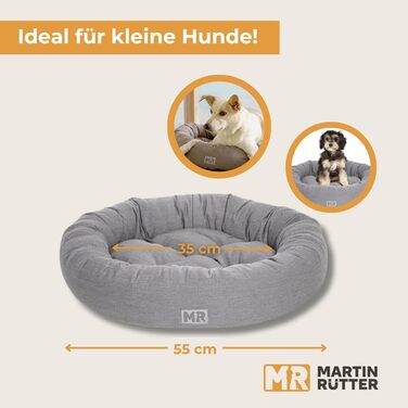 Крісло-гніздо для собак Martin Rütter Nest, сіре – комфортний відпочинок для маленьких собак та цуценят, м'яке, з неслизьким покриттям та можливістю прання, кругле ліжко з бавовняної тканини