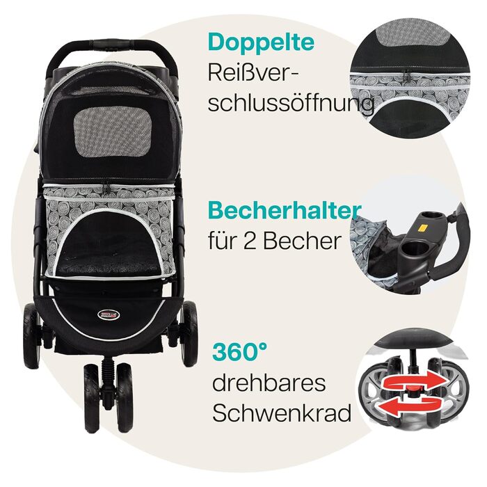 Візок для собак Innopet Allure Cheetah сірий