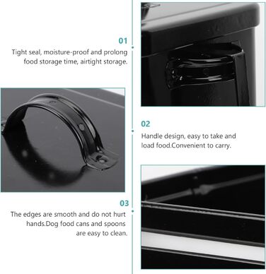 Контейнери для зберігання корму для тварин Ipetboom, метал, корм для котів та ласощі, набір контейнерів з лопаткою, герметичні ємності для корму собак та котів, контейнери для зберігання корму для домашніх тварин