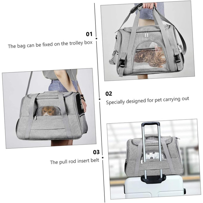 Рюкзак-переноска для котів та маленьких собак Garvalon з дихаючого матеріалу, з підтримуючими стійками, складаний, для подорожей та до ветеринара