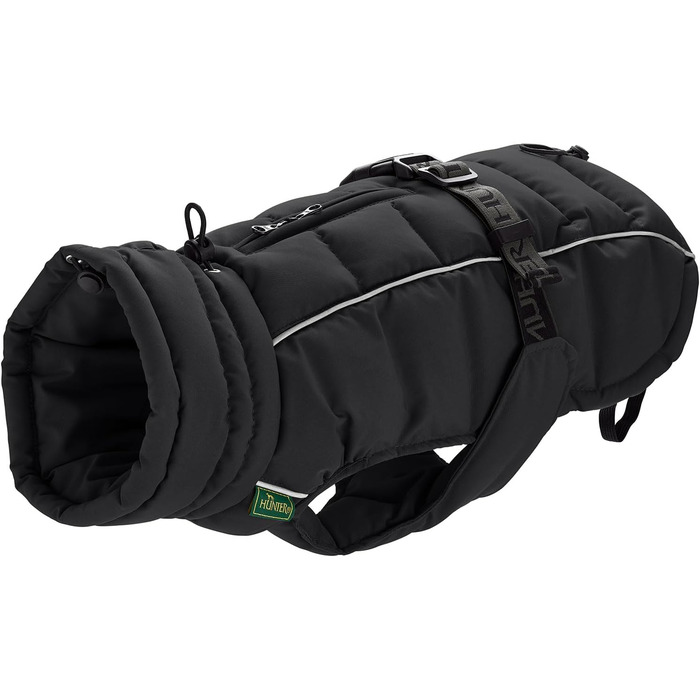 Теплий зимовий одяг для собак HUNTER Paxson: водонепроникний, з відбиваючими елементами, чорний, розмір 70