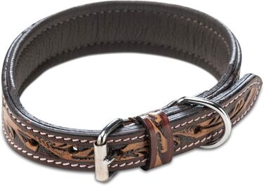 Нашийник для собак Джек Рассел з натуральної шкіри буйвола, регульований, з м'якою підкладкою, ручної роботи, з різьбленням, Alexey (S, 26-34 см)