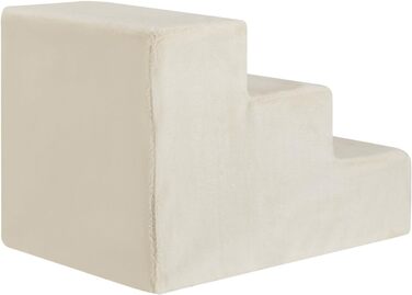 Сходинка для собак та котів Juskys - 3 сходинки, плюшевий знімний чохол, для ліжка, дивану, авто (Бежевий)