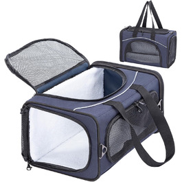 Транспортна сумка Petsfit для котів та собак | Авіапереліт, автомобіль, поїзд | Маленька, синьо-блакитна