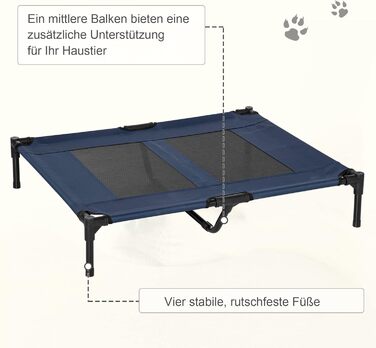 PawHut лежанка для собак, вулиця, софа для тварин, лежанка для котів, чорна, 92 x 76 x 18 см