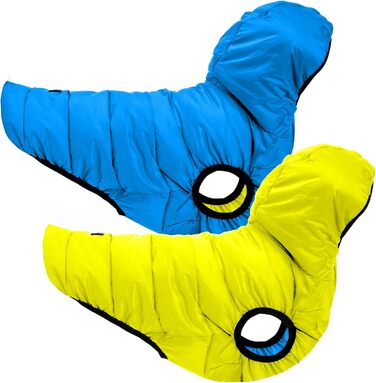 Ветровка для собак Pawtitas, вітронепроникна, водовідштовхувальна, чорно-блакитна, для великих порід, з кишенею, XX-Large