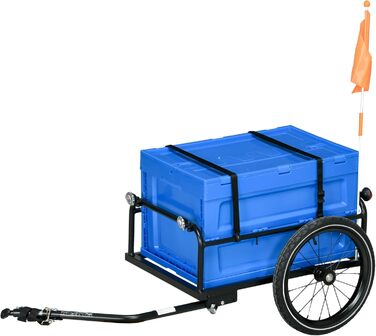 Причіп для велосипеда HOMCOM 65 л, блакитний, вантажопідйомність 40 кг