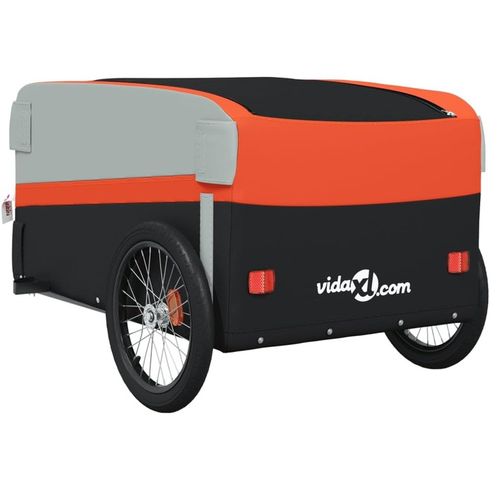 Причіп для велосипеда, переноска для собак, транспортний причіп чорного та оранжевого кольору, 45 кг, сталь, для щоденного транспортування, універсальний, легко монтується