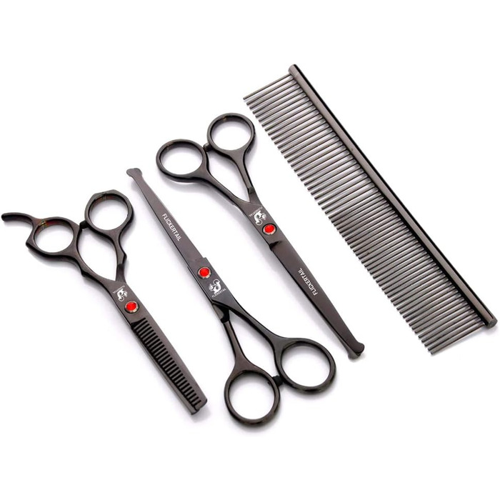 Набір професійних ножиць для грумінгу домашніх тварин 4,5-6,5 дюймів, з нержавіючої сталі, для собак та котів, безпечні закруглені кінчики