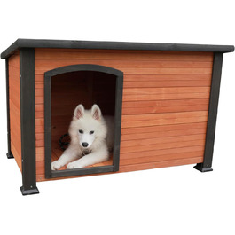 Дерев'яний вольєр для собак Outdoor, вологостійкий дизайн, коричнево-помаранчевий