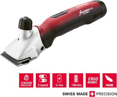 Акумуляторна машинка для стрижки коней Heiniger Xplorer Pro, 2 швидкості, 2 акумулятори