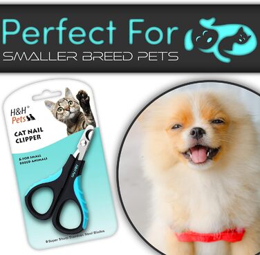 Кігтеріз H&H Pets для котів і дрібних тварин, леза з нержавіючої сталі, нековзна ручка, професійний інструмент для грумінгу вдома