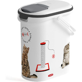 Контейнер для корму Curver 10 л, білий/сірий, для котів Love Pets, 4 кг