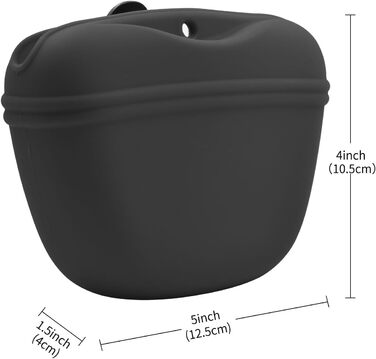 Силіконовий контейнер для ласощів AUDWUD з кліпсою - зручний тренувальний контейнер з магнітною застібкою та кліпсою для поясу - BPA-free, 2 шт. (Темно-сірий + Морська синя)