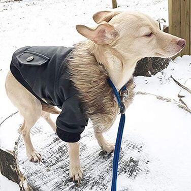Зимова куртка для собак Namsan з натуральної шкіри, чорна, розмір M, водонепроникна