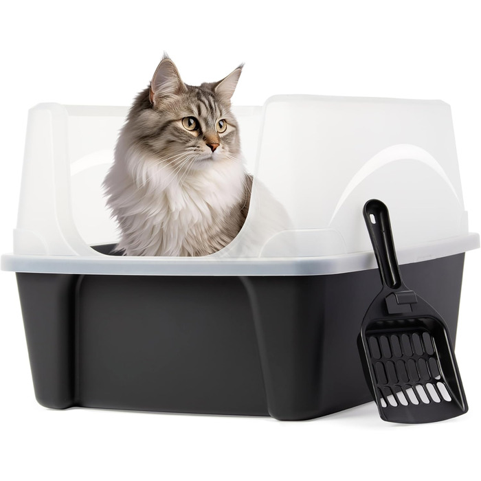 Кігтеточка для котів Iris Ohyama DDCLH-12, велика, відкрита, без кришки, чорна, для великих котів та кошенят, BPA-free