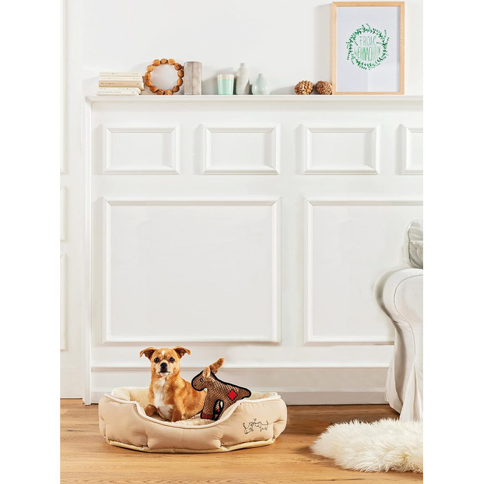 Ліжко для собак і котів Dehner Lieblinge Sammy, овальне, 90x80x14 см, поліестер, сіре