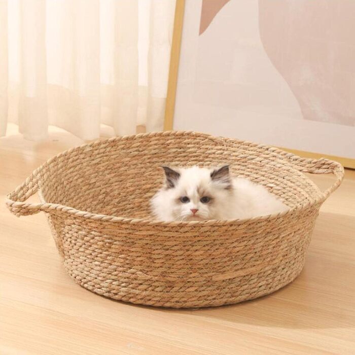 Клітка-лежанка для котів та цуценят F Fityle, лежанка-корзина для котів, 45x15 см, бежева