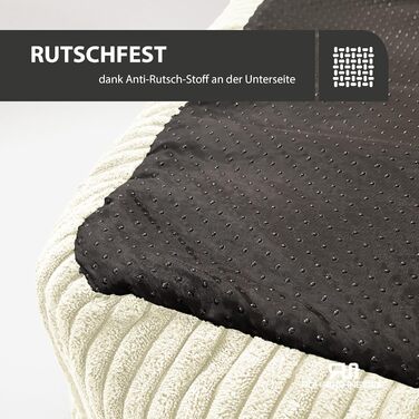 Лежанка для собак Rohrschneider, миюча, для маленьких та середніх собак, з подушкою Cord, 70x50 см, включає пакети для прогулянок (ваніль, широка тканина Cord)