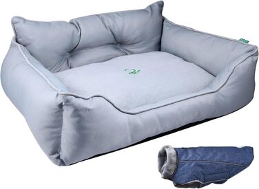 Benetton Hundebett для середніх собак, сірий, 90 см, ергономічне, з поліестеру, придатне для прання