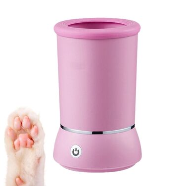 Електричний мийник лап для тварин Pet Foot Washer - рожевий | Для собак, котів, цуценят | USB, акумулятор