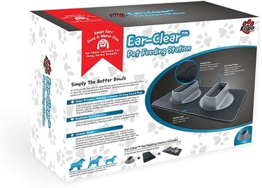 Набір мисок для собак з довгими вухами EarClear: не проливається, з килимком, для їжі та води, ідеально для кокер-спанієлів, гончаків, об’єм 1020,6 г