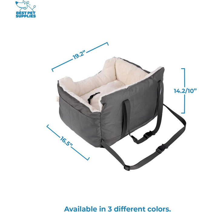 Підвищення для собак у машину, вантажівку, SUV - з м'яким плюшевим килимком, безпечними ременями, чорний, 53x51x36 см