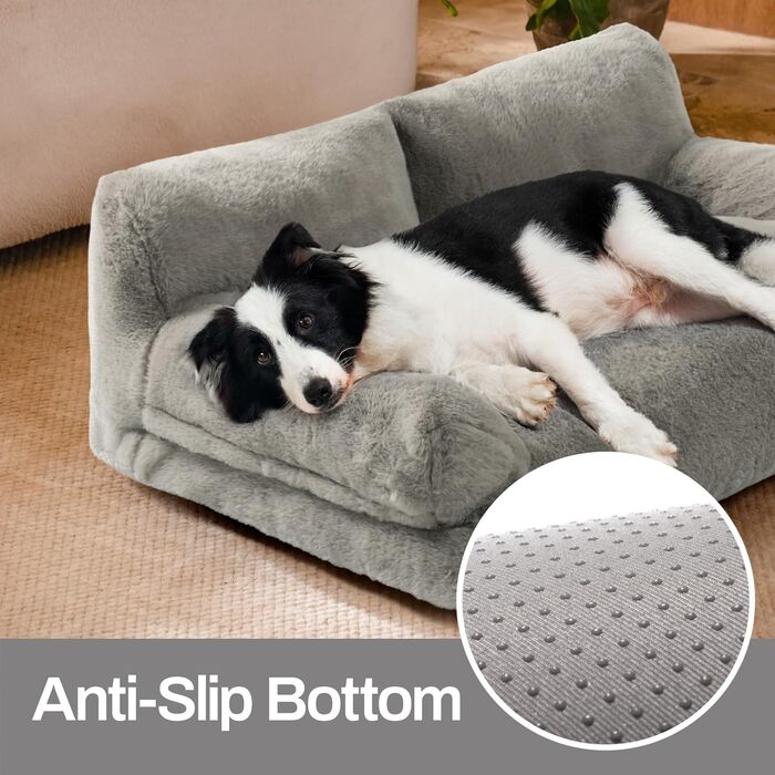 М'яке ліжко для котів та собак MeWoofun, сіре, 85x65x29 см