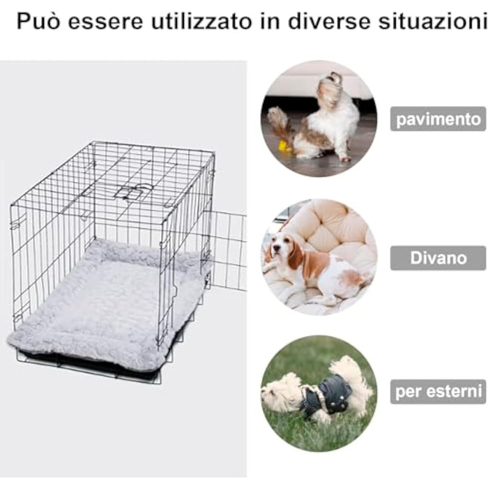 Лежанка для собак середніх порід, 75x50 см, з м'яким ворсом та антиковзною основою, блакитна, у мармуровому стилі