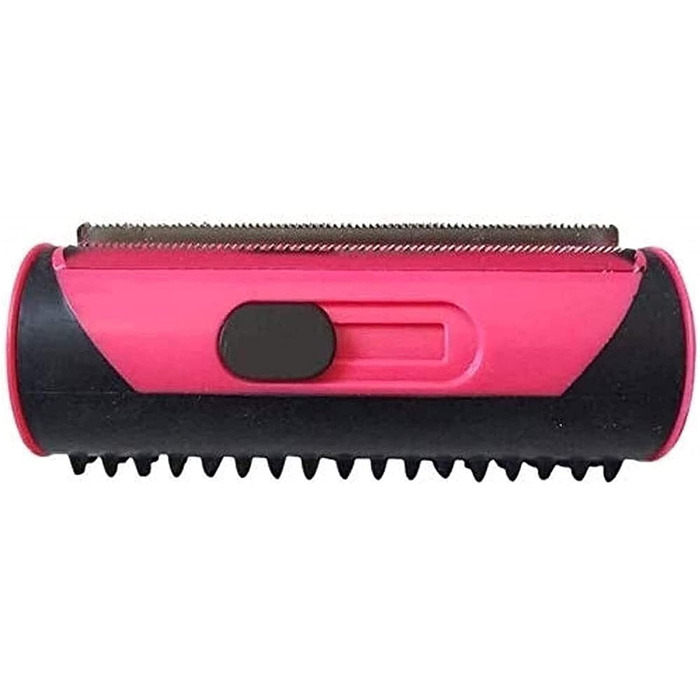 Щітка для вичісування шерсті тварин 3-в-1: для собак та котів, видаляє ковтуни, масажна щітка для довгошерстих тварин (рожева)