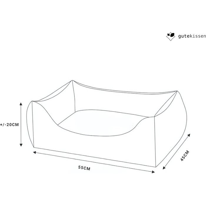 Ліжко для собак Gutekissen з м'якого матеріалу, наповнене поліуретановим пінополістиролом, з плетінням, стійке до бруду, вибір кольору та розміру, з невеликим подушкою. Розмір XS - 55x45, Бежевий
