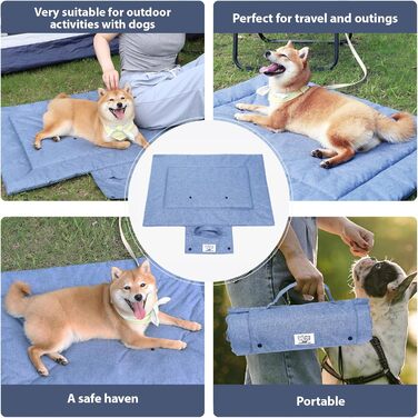 Килимок для собак у подорожі, 70 x 50 см: водовідштовхуючий, неслизький, для авто, багажника (синій, S)