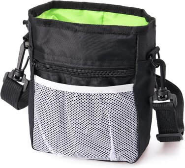 Універсальна сумка для ласощів для собак, знімна, велика місткість, сумка для тренувань, з ремінним кріпленням та регульованим плечовим ременем, 3 способи носіння (чорний)